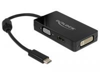 DELOCK Adapter USB-C > VGA/HDMI/DVI St/Bu schwarz (63925)