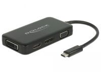 DELOCK Adapter USB-C > VGA/HDMI/DVI/DP St/Bu schwarz (63929)