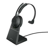 Jabra Evolve2 65 USB-A Black MS Chrg stand Mono - Wireless - Office/Call center - 20 - 20000 Hz - 99.2 g - Headset - Black