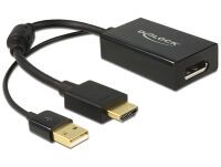 Delock 0.245m HDMI+USB2.0-A/DisplayPort - 0.254 m - HDMI + USB - DisplayPort - Male - Female - Gold