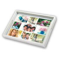 ZEP Photo Tray white       45x35 Holz Fototablett 9 Bilder   W006 Kreative Präsentation