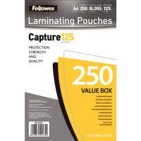 Fellowes A4 Glossy 125 Micron Laminating Pouch Value Pack - Transparent - A4 - 222 mm - 1 mm - 306 mm - 250 pc(s)