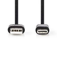 Nedis USB-Kabel / USB 2.0 / USB-A Stecker / USB-C™ Stecker / 5 W / 480 Mbps / Vernickelt / 1.00 m / Rund / PVC / Schwarz / Label