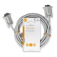 Nedis Serielles Kabel / D-SUB 9-Pin Stecker / D-SUB 9-Pin-Buchse / Vernickelt / 3.00 m / Rund / PVC / Elfenbein / Label