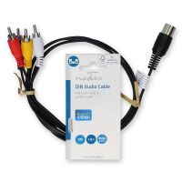 Nedis DIN-Audio-Kabel / DIN 5-Pin Stecker / 4x RCA Stecker / Vernickelt / 1.00 m / Rund / PVC / Schwarz / Label