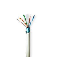Nedis Netzwerk-Kabel Rollen / CAT6 / Litzenleitung / F/UTP / Reines Kupfer / 100 m / Innen / Rund / LSZH / Grau / Pull Box - ausziehbar