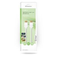 Nedis High Speed ​​HDMI ™ Kabel mit Ethernet / HDMI™ Stecker / HDMI™ Stecker / 4K@30Hz / ARC / 10.2 Gbps / 2.00 m / Rund / PVC / Weiss / Box