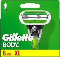 Gillette Body Rasierklingen, 8 Ersatzklingen für Körperrasierer Herren mit 3-fach Klinge