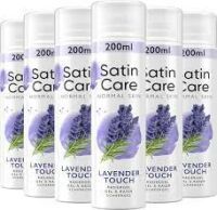 Multipack Gillette Satin Care Intimpflege Rasiergel Damen 6x 200 ml, Gel Lavendel, Geschenk für Frauen 