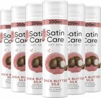 Multipack Gillette Satin Care Intimpflege Rasiergel Damen 6x 200 ml, Gel Shea Butter Silk, Geschenk für Frauen