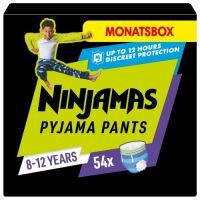 Ninjamas absorbierende Nachthöschen für Jungs, 54 Pyjamahöschen, 8-12 Jahre, 27-43kg Montasbox