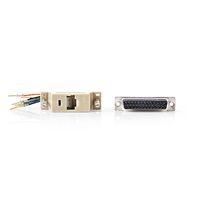 Nedis Serieller Adapter / Adapter / D-SUB 25-Pin-Buchse / RJ45 Buchse / Vernickelt / ABS / Elfenbein / Box