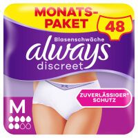 Always Discreet Inkontinenz Pants Gr. M, Normal, 48 Höschen (4 x 12 Stück) für Damen, Monatspaket