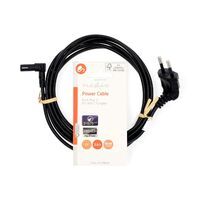 Nedis Stromkabel / Euro Männlich / IEC-320-C7 / 90° abgewinkelt / 90° abgewinkelt / Vernickelt / 2.00 m / Flach / PVC / Schwarz / Label