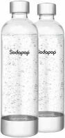 Sodapop Wasser Zu-/Aufbereiter-Zubehör Cooper PET Flaschen (2 Stk à 850ml) mit Edelstahl Deckel