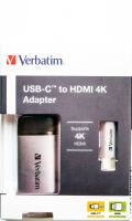 Verbatim 49143 - 0.1 m - USB Type-C - HDMI - Male - Female - Straight