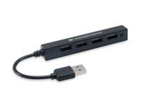 CONCEPTRONIC USB-Hub 4-Port 2.0  ->4x2.0       o.Netzteil sw (HUBBIES05B)