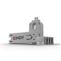 LINDY USB Portschlösser 4xWeiss mit Schlüssel (40454)