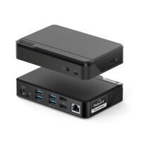 Alogic DUTHD - USB 3.2 Gen 1 (3.1 Gen 1) Type-C - 3.5mm - HDMI - RJ-45 - USB 3.2 Gen 1 (3.1 Gen 1) Type-A - USB 3.2 Gen 1 (3.1 Gen 1) Type-C - 1920 x 1080 pixels - 5000 Mbit/s - Black - Acrylonitrile butadiene styrene (ABS)