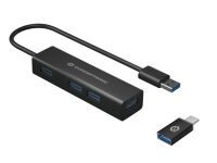 CONCEPTRONIC USB-Hub 4-Port 3.0  ->4x3.0 +TypC A o.Netzt. sw (HUBBIES06B)