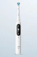 Oral-B iO 7 iO7 Elektrische Zahnbürste/Electric Toothbrush, Magnet-Technologie, 2 Aufsteckbürsten, 5 Putzmodi für Zahnpflege, Display & Reiseetui, Designed by Braun, white alabaster