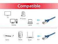 Equip Cat.6A S/FTP Patch Cable - 0.25 - Blue - 0.25 m - Cat6a - S/FTP (S-STP) - RJ-45 - RJ-45 - Blue