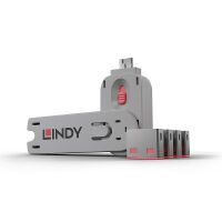 LINDY USB Portschlösser 4xPink mit Schlüssel (40450)