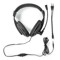 Nedis PC-Headset / Über Ohr / Stereo / 1x 3.5 mm / 2x 3.5 mm / Klappbarer Mikrofon / Schwarz