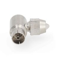 Nedis IEC Coax Stecker| abgewinkelt| Buchse| Vernickelt| 75 Ohm| Schraube|