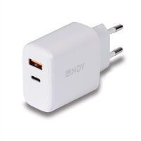 LINDY USB Ladegerät Typ A & C Charger 30W, weiß (73424)