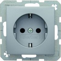 Berker Steckdose Schuko 47431404 alu matt - Type F - Aluminium - Thermoplastic - IP20 - 250 V - 16 A