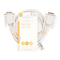 Nedis Serielles Kabel / D-SUB 9-Pin Stecker / D-SUB 9-Pin Stecker / Vernickelt / 2.00 m / Rund / PVC / Elfenbein / Label