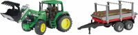 Bruder SO JOHN DEERE+FRONTL.+HOLZTRAN 01142