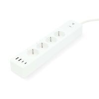 Nedis SmartLife Power Strip / Wi-Fi / 2x USB-A / 2x USB-C™ / 4x plug with earth contact (CEE 7/3) / 16 A / 3680 W / 2.00 m / 0 - 55 °C / Android™ / IOS / Weiss