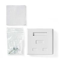 Nedis Netzwerk-Wanddose / Oberflächenmontage / 2-Port port(s) / UTP CAT6 / Gerade / Buchse / Vergoldet / PVC / Weiss / Box
