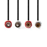 Nedis Stereo-Audiokabel / 2x RCA Stecker / 2x Cinch Buchse / Vernickelt / 10.0 m / Rund / Schwarz / Label