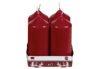 Heider GmbH Stumpenkerze 11cm Ø5cm bordeaux 4 Pack - 10 Stück