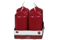 Heider GmbH Stumpenkerze 8cm Ø4cm bordeaux 4 Pack - 10 Stück