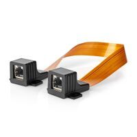 Nedis RJ45-Netzwerkkabel mit Fensterdurchführung / UTP / RJ45 (8P8C) Buchse / RJ45 (8P8C) Buchse / 0,30 m / Flach / PVC / Orange / Box