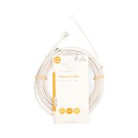 Nedis Telefonkabel / RJ11 Stecker / RJ11 Stecker / 5.00 m / Kabeldesign: Flach / Vernickelt / Kabeltyp: RJ11 / Weiss / Label