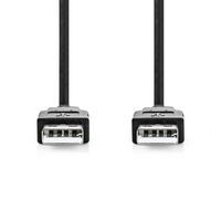 Nedis USB-Kabel / USB 2.0 / USB-A Stecker / USB-A Stecker / 18 W / 480 Mbps / Vernickelt / 5.00 m / Rund / PVC / Schwarz / Label