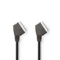 Nedis SCART-Kabel / SCART Stecker / SCART Stecker / Vernickelt / 480p / 1.50 m / Rund / PVC / Schwarz / Label