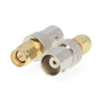 Nedis SMA Adapter / SMA-Stecker / BNC-Buchse / Vergoldet / 50 Ohm / Gerade / PVC / Gold / 2 Stück / Box
