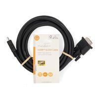 Nedis HDMI™ -Kabel / HDMI™ Stecker / DVI-D 24+1-Pin Stecker / 1080p / Vernickelt / 3.00 m / Gerade / PVC / Schwarz / Label