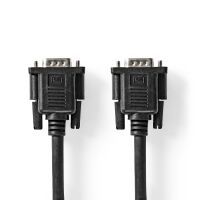 Nedis VGA-Kabel / VGA Stecker / VGA Buchse / Vernickelt / Maximale Auflösung: 1280x800 / 2.00 m / Rund / ABS / Schwarz / Label