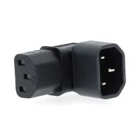 Nedis Extension Plug / IEC-320-C13 / IEC-320-C14 / 90° abgewinkelt / Vernickelt / PVC / Schwarz / Box / 1 Stück
