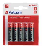 Verbatim AA Alkaline Batteries - Single-use battery - AA - Alkaline - 1.5 V - 10 pc(s) - Black,Red