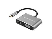 CONCEPTRONIC  4-1 Dock USB-C->HDMI/USB-A/VGA/100WPD  15cm gr (DONN16G)