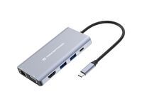 CONCEPTRONIC 10-1 Dock USB-C->HDMI/2xUSB-A/GbE/AUX/+ 25cm gr (DONN20G)