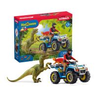 Schleich Dinosaurs         41466 Flucht auf Quad vor Velociraptor Schleich